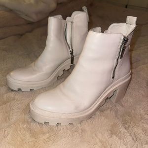 White Heel Boots